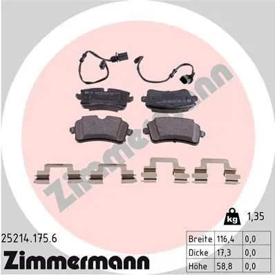 Handler.Part Brake pad set, disc brake ZIMMERMANN 252141756 1