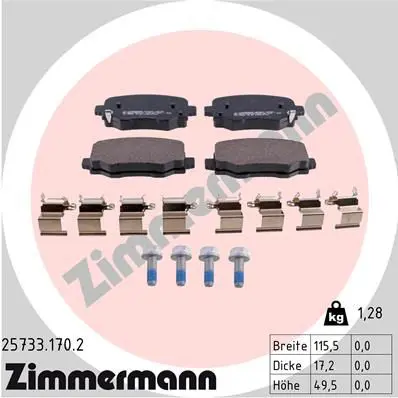 Handler.Part Brake pad set, disc brake ZIMMERMANN 257331702 1