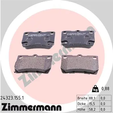 Handler.Part Brake pad set, disc brake ZIMMERMANN 243231551 1