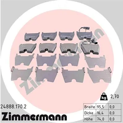 Handler.Part Brake pad set, disc brake ZIMMERMANN 248881702 1