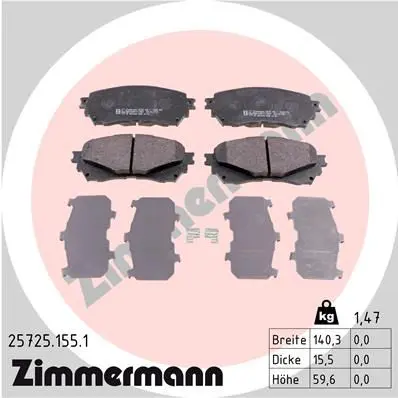 Handler.Part Brake pad set, disc brake ZIMMERMANN 257251551 1