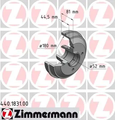 Handler.Part Brake drum ZIMMERMANN 440183100 1