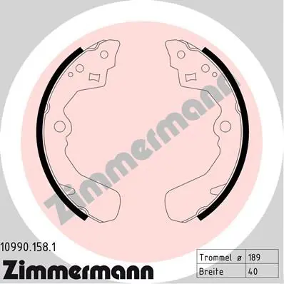 Handler.Part Brake shoe set, parking brake ZIMMERMANN 109901581 1