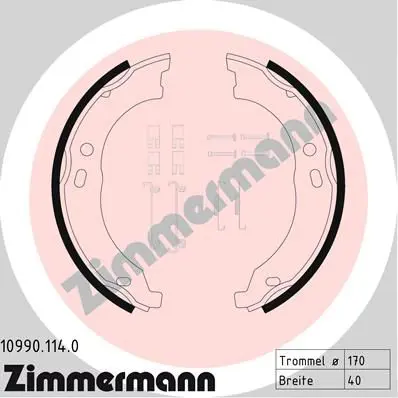 Handler.Part Brake shoe set, parking brake ZIMMERMANN 109901140 1