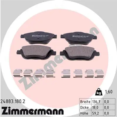 Handler.Part Brake pad set, disc brake ZIMMERMANN 248831802 1