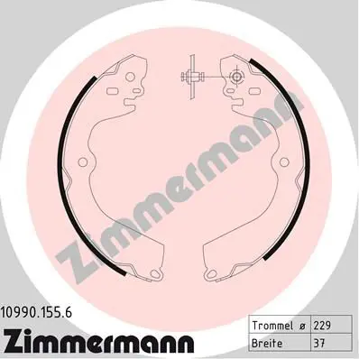 Handler.Part Brake shoe set, parking brake ZIMMERMANN 109901556 1