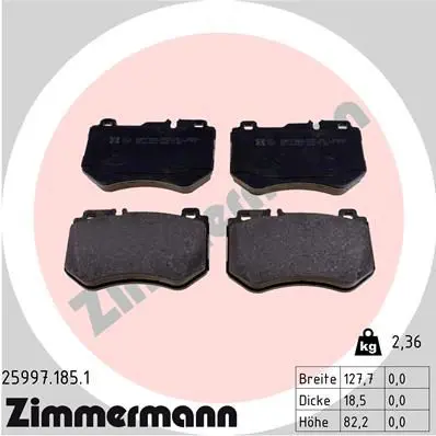 Handler.Part Brake pad set, disc brake ZIMMERMANN 259971851 1