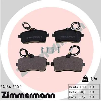 Handler.Part Brake pad set, disc brake ZIMMERMANN 241342001 1