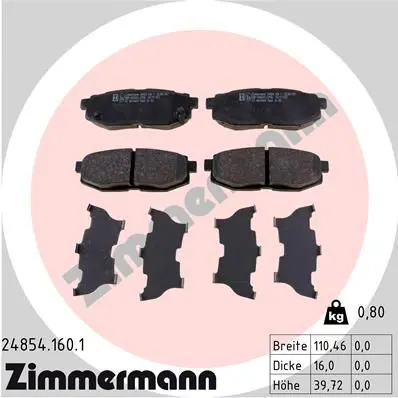 Handler.Part Brake pad set, disc brake ZIMMERMANN 248541601 1