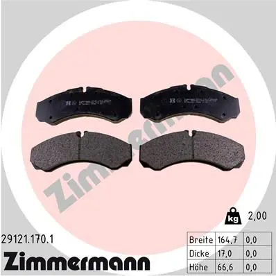 Handler.Part Brake pad set, disc brake ZIMMERMANN 291211701 1