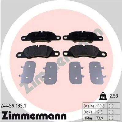 Handler.Part Brake pad set, disc brake ZIMMERMANN 244591851 1