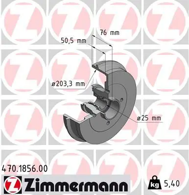 Handler.Part Brake drum ZIMMERMANN 470185600 1