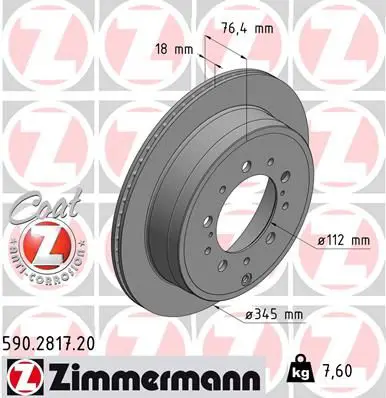 Handler.Part Brake disc ZIMMERMANN 590281720 1