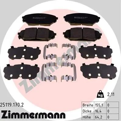 Handler.Part Brake pad set, disc brake ZIMMERMANN 251191702 1