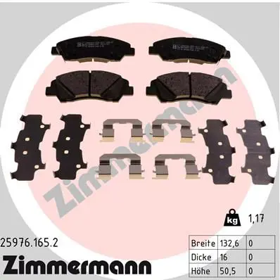 Handler.Part Brake pad set, disc brake ZIMMERMANN 259761652 1