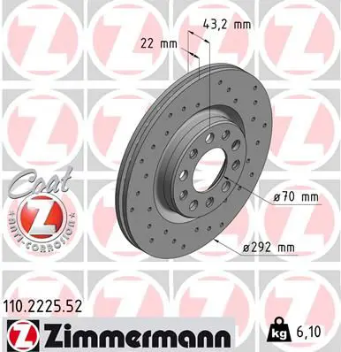 Handler.Part Brake disc ZIMMERMANN 110222552 1