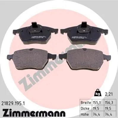 Handler.Part Brake pad set, disc brake ZIMMERMANN 218291951 1