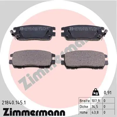 Handler.Part Brake pad set, disc brake ZIMMERMANN 218401451 1