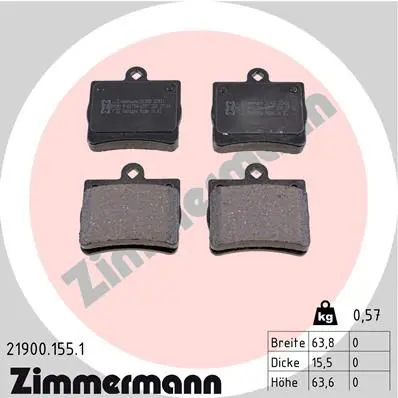 Handler.Part Brake pad set, disc brake ZIMMERMANN 219001551 1