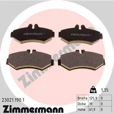 Handler.Part Brake pad set, disc brake ZIMMERMANN 230211901 1