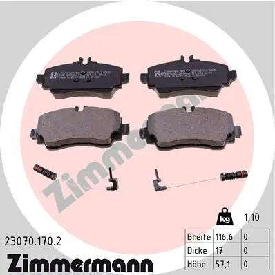 Handler.Part Brake pad set, disc brake ZIMMERMANN 230701702 1