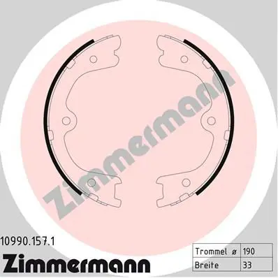 Handler.Part Brake shoe set, parking brake ZIMMERMANN 109901571 1