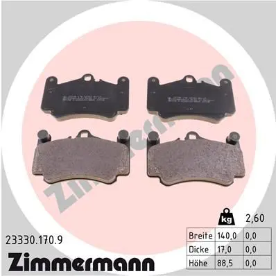 Handler.Part Brake pad set, disc brake ZIMMERMANN 233301709 1