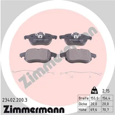 Handler.Part Brake pad set, disc brake ZIMMERMANN 234022003 1