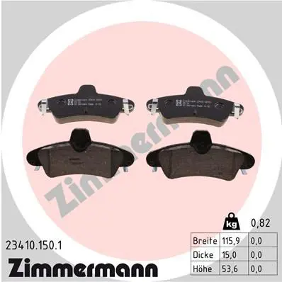 Handler.Part Brake pad set, disc brake ZIMMERMANN 234101501 1