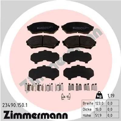 Handler.Part Brake pad set, disc brake ZIMMERMANN 234901501 1