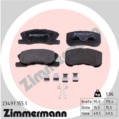 Handler.Part Brake pad set, disc brake ZIMMERMANN 234971551 1