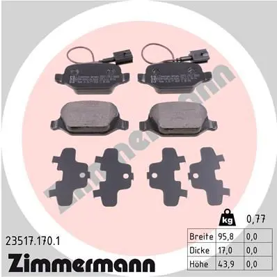 Handler.Part Brake pad set, disc brake ZIMMERMANN 235171701 1