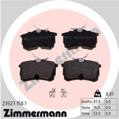 Handler.Part Brake pad set, disc brake ZIMMERMANN 235271501 1