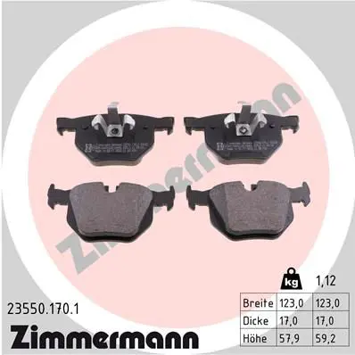 Handler.Part Brake pad set, disc brake ZIMMERMANN 235501701 1