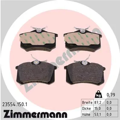 Handler.Part Brake pad set, disc brake ZIMMERMANN 235541501 1