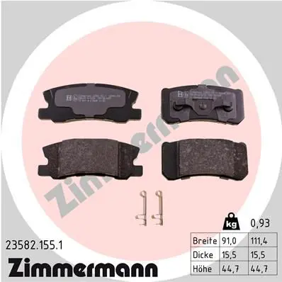 Handler.Part Brake pad set, disc brake ZIMMERMANN 235821551 1