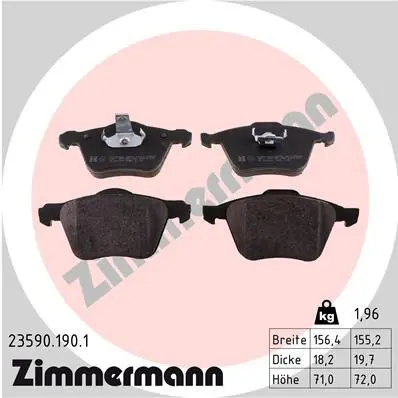 Handler.Part Brake pad set, disc brake ZIMMERMANN 235901901 1