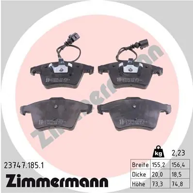 Handler.Part Brake pad set, disc brake ZIMMERMANN 237471851 1