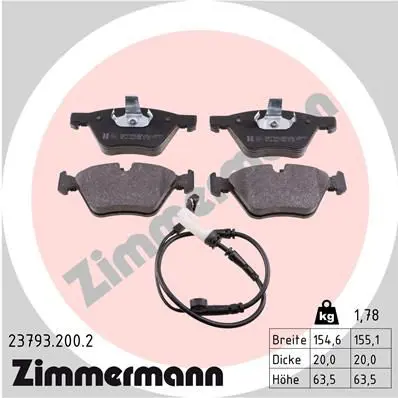 Handler.Part Brake pad set, disc brake ZIMMERMANN 237932002 1