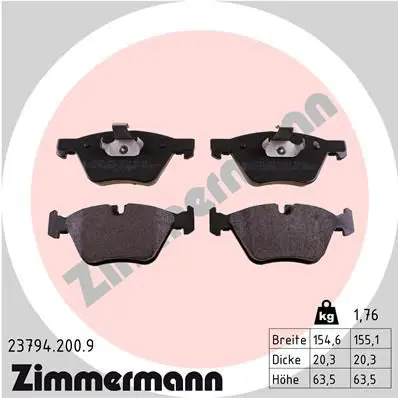 Handler.Part Brake pad set, disc brake ZIMMERMANN 237942009 1