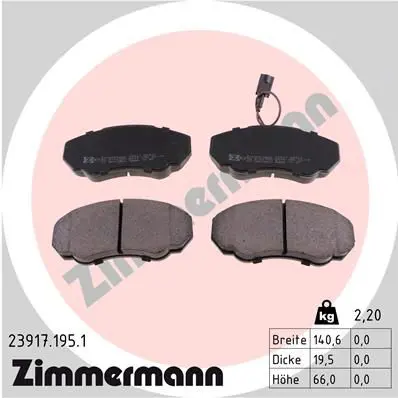 Handler.Part Brake pad set, disc brake ZIMMERMANN 239171951 1