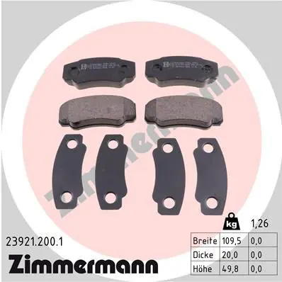 Handler.Part Brake pad set, disc brake ZIMMERMANN 239212001 1