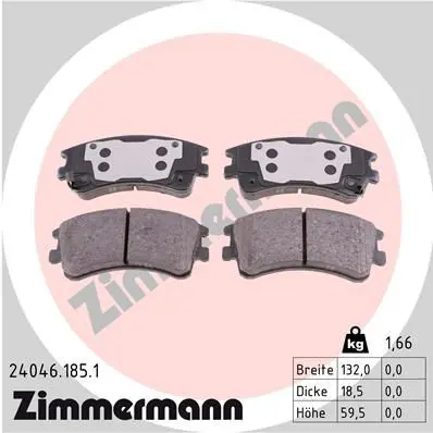 Handler.Part Brake pad set, disc brake ZIMMERMANN 240461851 1