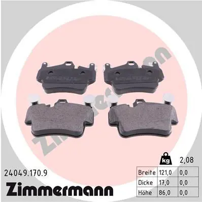 Handler.Part Brake pad set, disc brake ZIMMERMANN 240491709 1