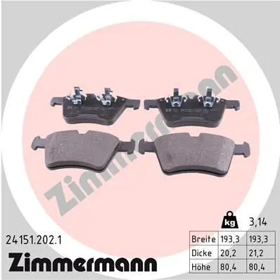 Handler.Part Brake pad set, disc brake ZIMMERMANN 241512021 1