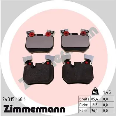 Handler.Part Brake pad set, disc brake ZIMMERMANN 243151681 1