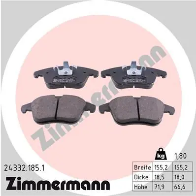 Handler.Part Brake pad set, disc brake ZIMMERMANN 243321851 1