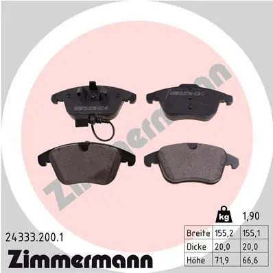 Handler.Part Brake pad set, disc brake ZIMMERMANN 243332001 1