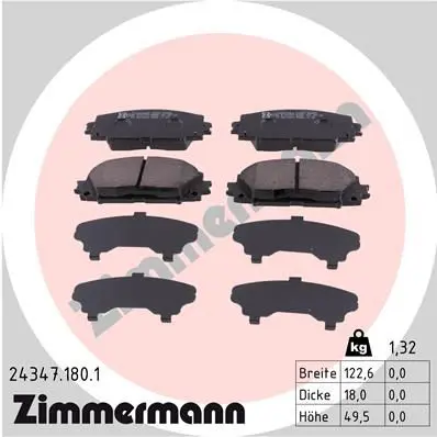 Handler.Part Brake pad set, disc brake ZIMMERMANN 243471801 1