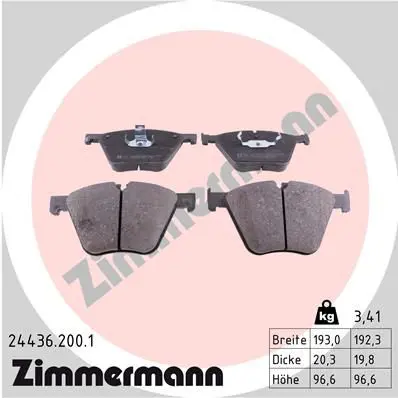 Handler.Part Brake pad set, disc brake ZIMMERMANN 244362001 1